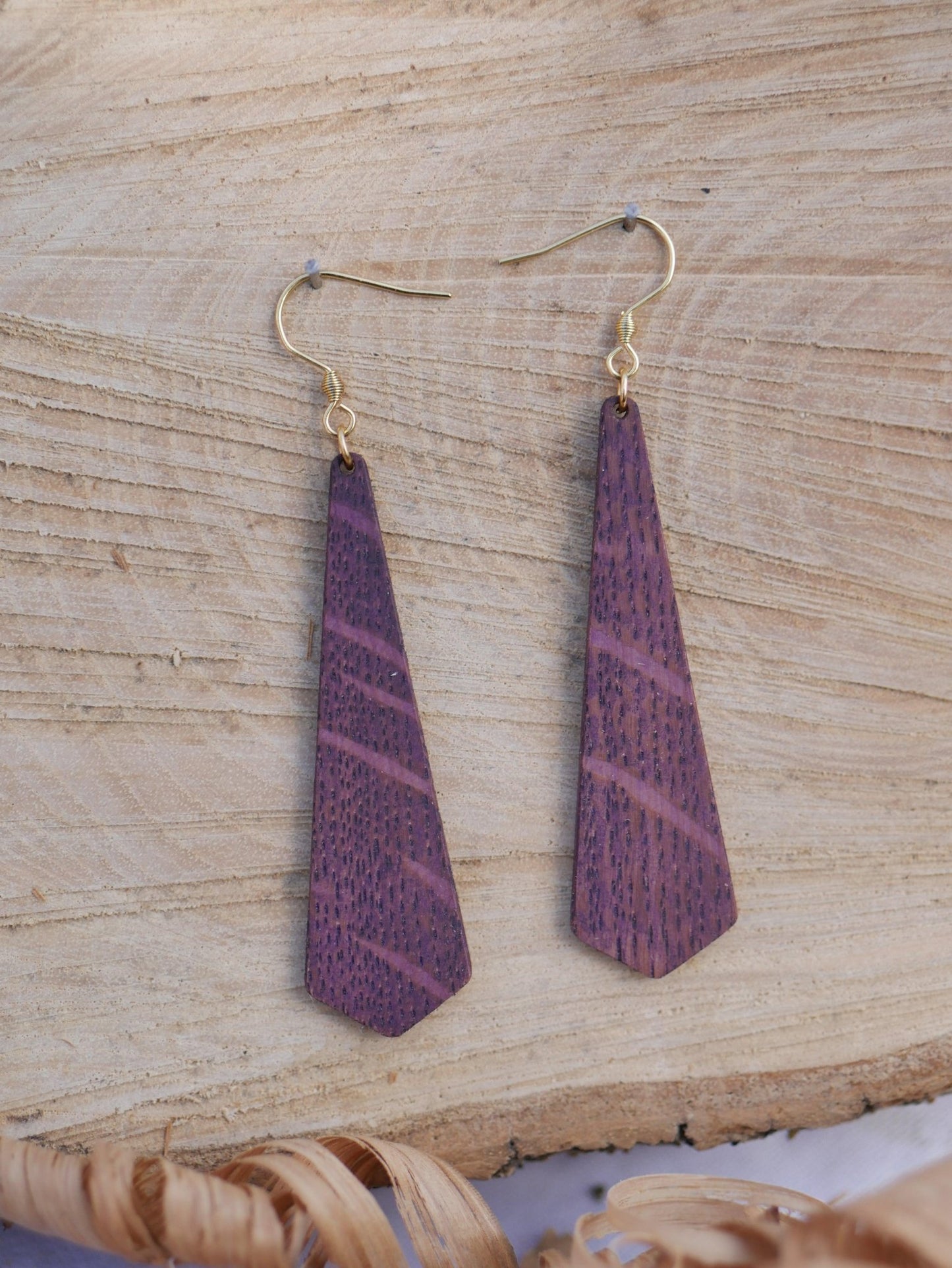 Boucles d'oreilles longues en bois, Les Raffinées (vue 6)
