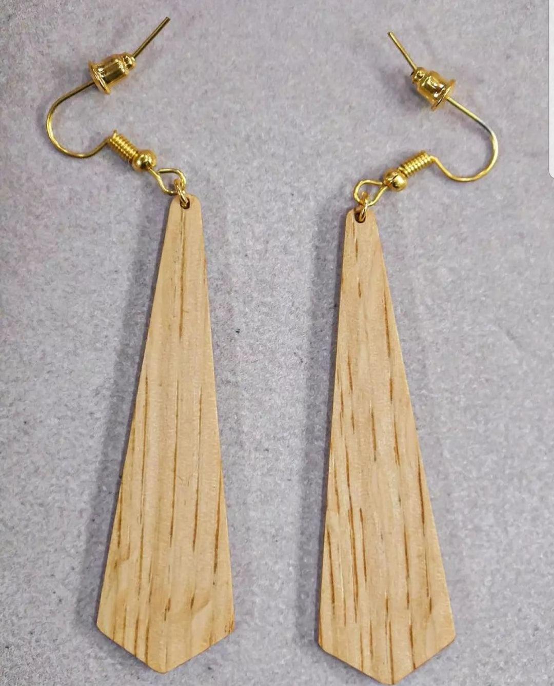 Boucles d'oreilles longues en bois, Les Raffinées (vue 3)